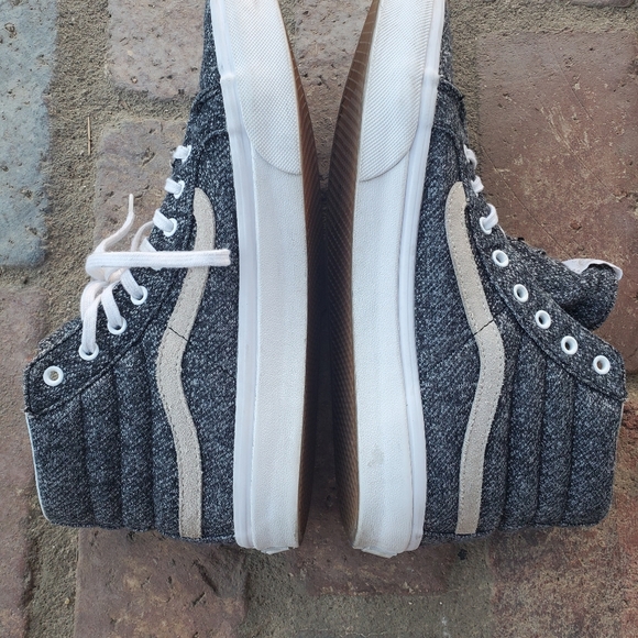 VANS SK8 Hi Grey Textile Sz 8.5/10 - Picture 3 of 5